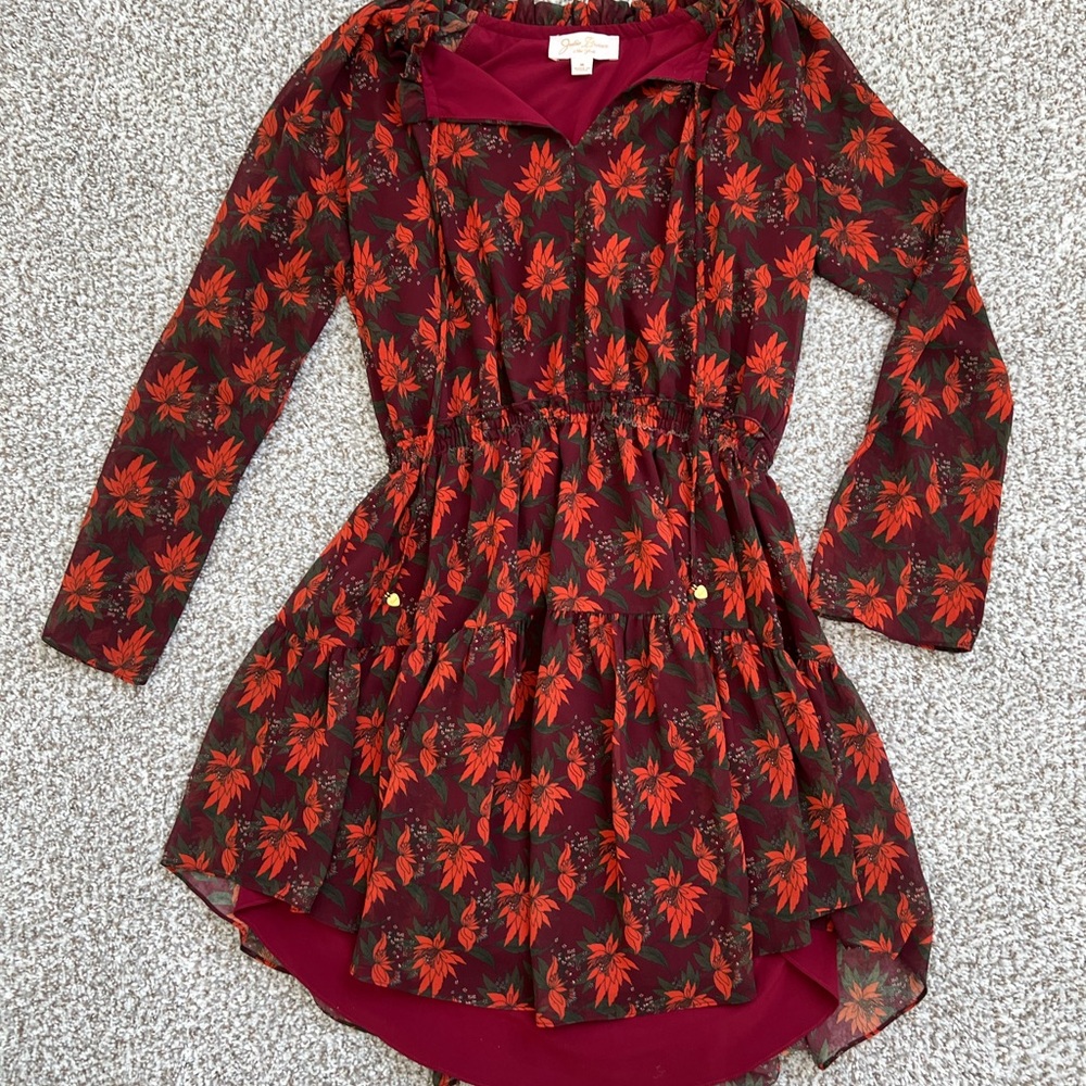 Julie Brown Vibrant Floral Long Sleeve Dress